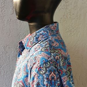 Kafe' Men's Pure Cotton Paisley Luxury Shirt w/Contrasting Collar/Cuffs